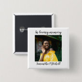 白スタイリッシュ写真葬儀 缶バッジ (正面&裏面)