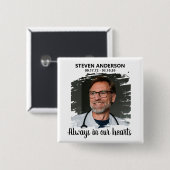 白スタイリッシュ写真葬儀 缶バッジ (正面&裏面)