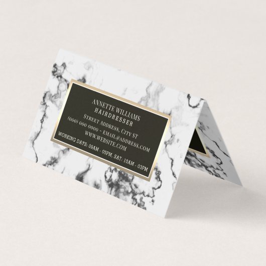 白スタイリッシュ大理石エレガントロイヤリティ名刺 名刺 (裏面)