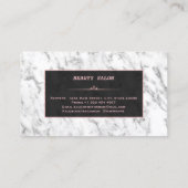 白スタイリッシュ大理石バラ金ゴールドメーキャップ 名刺 (裏面)