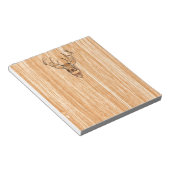 白スタイリッシュ尾の鹿の頭ライトウッドグレインデコ ノートパッド (アングル)