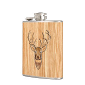 白スタイリッシュ尾ディアバックヘッドライトウッドグレイン フラスク (左)