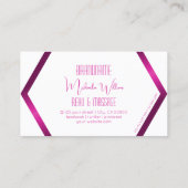 白スタイリッシュ幾何学模様（ピンク色） エレガント 名刺 (裏面)