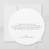 白スタイリッシュ文字結婚の写真サンキューカード サンキューカード (裏面)