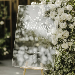 白スタイリッシュ書の署名を結婚歓迎 アクリルサイン