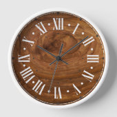 白スタイリッシュ木モダン壁時計 壁時計 (正面)