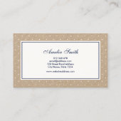 白スタイリッシュ水玉模様と赤リボンクラフト 名刺 (裏面)