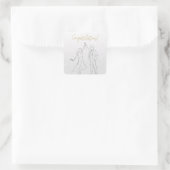 白スタイリッシュ祝い結婚カード スクエアシール (バッグ)