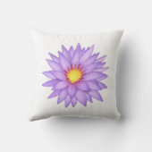 白スタイリッシュ紫の水百合花 クッション (裏面)