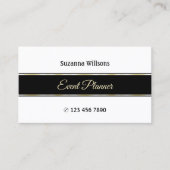 白スタイリッシュ色の黒と金ゴールドと写ストライプ真 名刺 (正面)