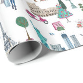 白スタイリッシュ色数々のショッピング ラッピングペーパー (ロールコーナー)