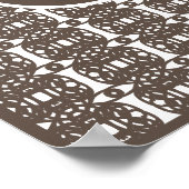 白スタイリッシュ茶色の書道 ポスター (角)