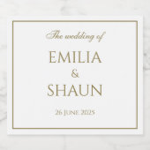 白スタイリッシュ酒・金ゴールド酒ラベル リキュールボトルラベル (シングルラベル)