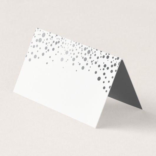 白スタイリッシュ銀紙吹雪 | 座席表 名刺 (正面)