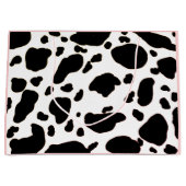 白スタイリッシュ黒のプリントパター淡い色のン ラージペーパーバッグ (正面)