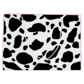 白スタイリッシュ黒のプリントパター淡い色のン ラージペーパーバッグ (裏面)