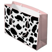 白スタイリッシュ黒のプリントパター淡い色のン ラージペーパーバッグ (裏面アングル)