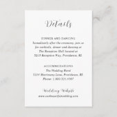 白スタイリッシュ黒モダン結婚の エンクロージャーカード (正面)