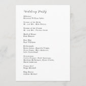 白スタイリッシュ黒モダン結婚の プログラム (裏面)