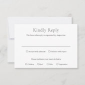 白スタイリッシュ黒モダン結婚の 出欠カード (正面)