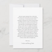 白スタイリッシュ黒写真モダン結婚の サンキューカード (裏面)