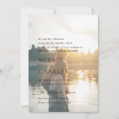 白スタイリッシュ黒写真モダン結婚の 招待状 (正面)