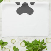 白スタイリッシュ黒動物ライオンタイガーポー キッチンタオル (折り畳み)