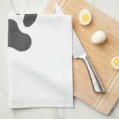 白スタイリッシュ黒動物ライオンタイガーポー キッチンタオル (四つ折り)