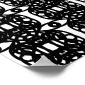 白スタイリッシュ黒多尾書道 ポスター (角)