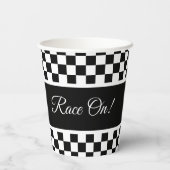 白スタイリッシュ黒市松模様に 紙コップ (裏面)