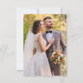 白スタイリッシュ黒結婚サンキューカード サンキューカード (裏面)