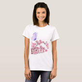 白スタイリッシュTシャツ(さくらんぼの花とお尻) Tシャツ (正面フル)