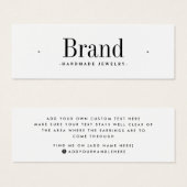 白スタッモダンドミニマルイヤリング表示カード (正面&裏面)