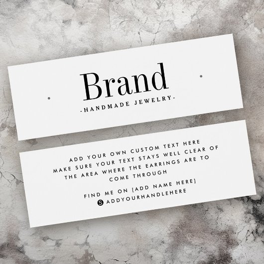 白スタッモダンドミニマルイヤリング表示カード