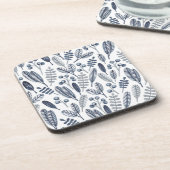 白スチモダンカンジナビア花柄 コースター (左側)