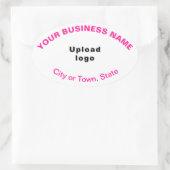 白ステッカーのビジネス楕円パターンピンク文字 楕円形シール (バッグ)