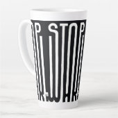 白ストップ黒戦争モチーフ カフェラテマグ (左アングル)