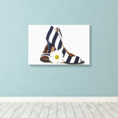 白ストライプのハイヒールデイジー キャンバスプリント (インサイチュ (ウッドフロア))