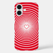 白ストライプの赤iPhoneケース(ハート付) Case-Mate iPhoneケース (裏面)