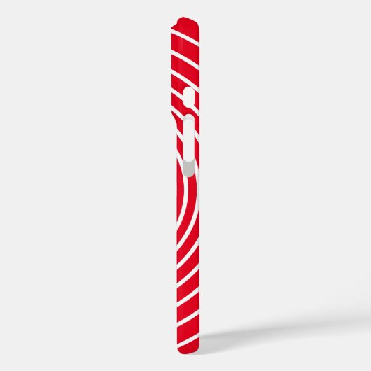 白ストライプの赤iPhoneケース(ハート付) Case-Mate iPhoneケース (裏面 / 左)