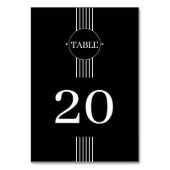 白ストライプエレガントとフレーム結婚黒 テーブルナンバー (裏面)