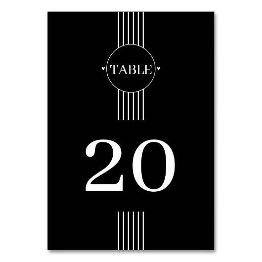 白ストライプエレガントとフレーム結婚黒 テーブルナンバー (裏面)