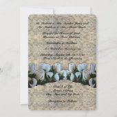 白スペインのの新郎新結婚婦 招待状 (裏面)