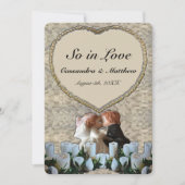 白スペインのの新郎新結婚婦 招待状 (正面)