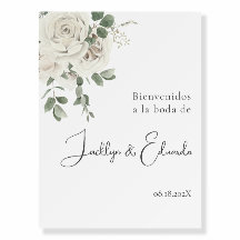 白スペインのフローラ結婚の歓迎サイン