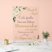 白スペインのフローラ結婚徴候 アクリルサイン (ウェディング)