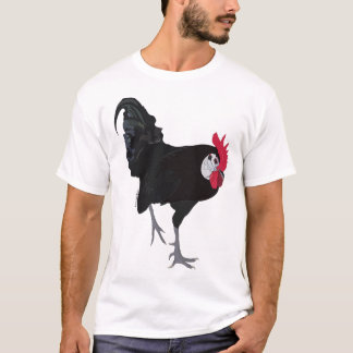 白スペインの面黒鶏 Tシャツ