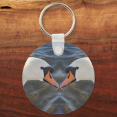 白スワンキーチェーン キーホルダー (正面)