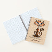 白スワール付きオレンジキャット背景ノートブック ノートブック (内部)