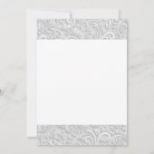 白スワール葉デザイン模様 セーブザデート (裏面)